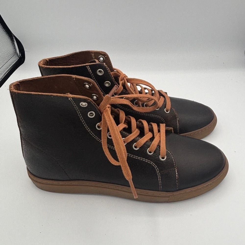 Thursday Boot Co Premier High Top Mens 10 Brown Leather Minimalist Sneakers EUC